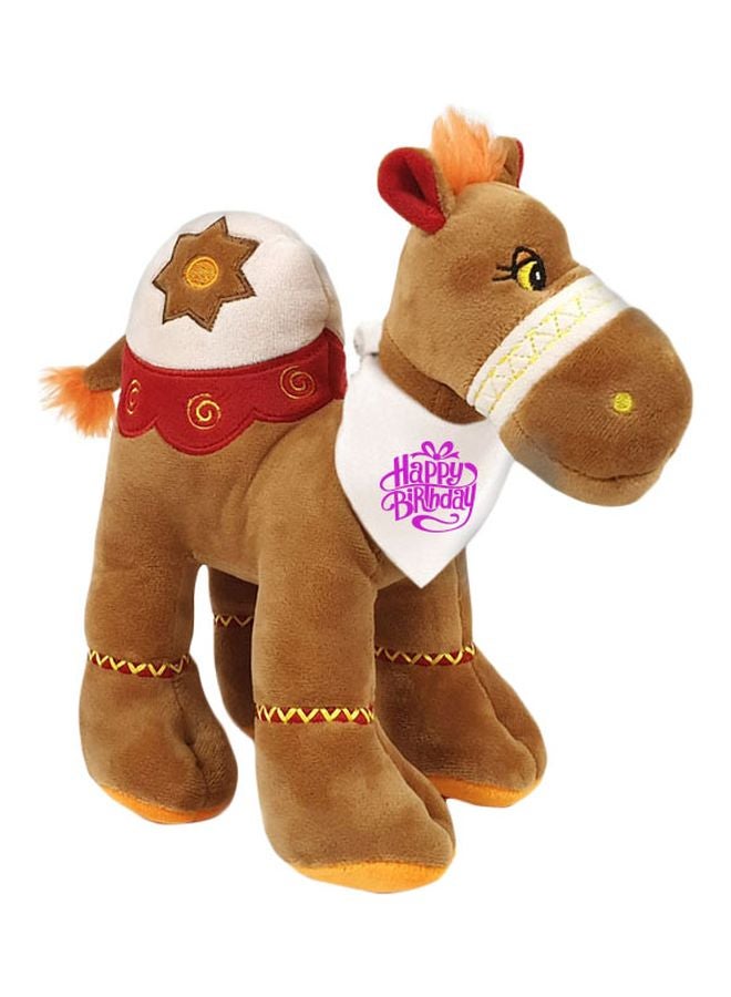 Camel Plush Toy With Happy Birthday Printed Bandana 25x22x10cm