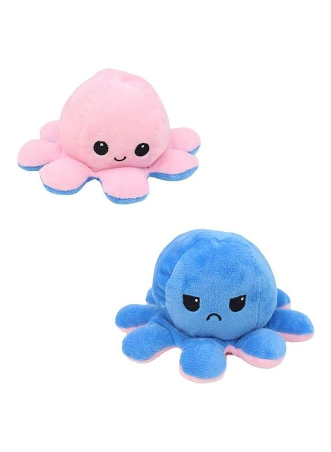 Non-Toxic Soft Double-Sided Flip Octopus Plush Toys With Different Expression On Both Side 20x10x10cm