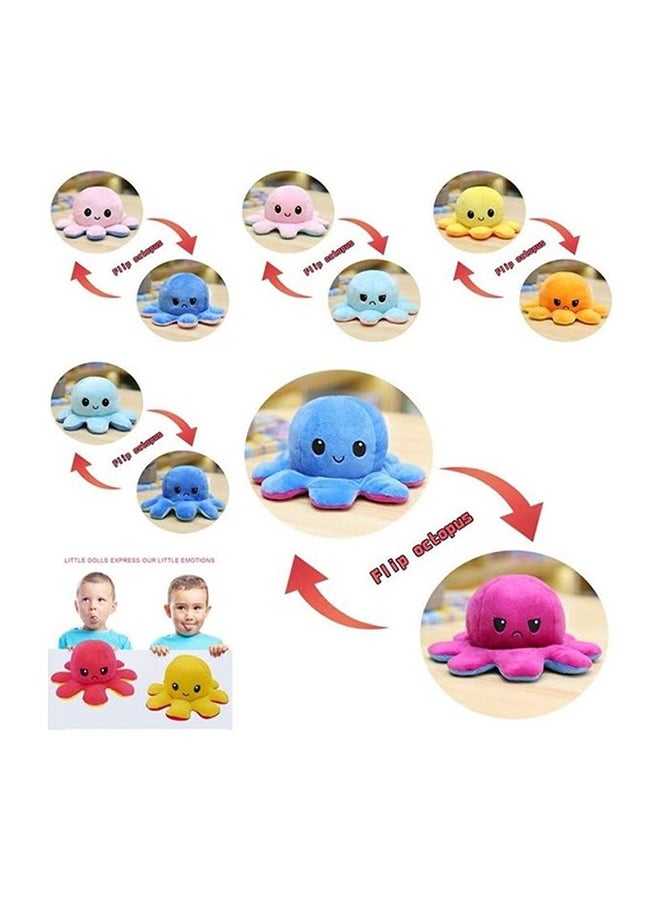 Non-Toxic Soft Double-Sided Flip Octopus Plush Toys With Different Expression On Both Side 20x10x10cm