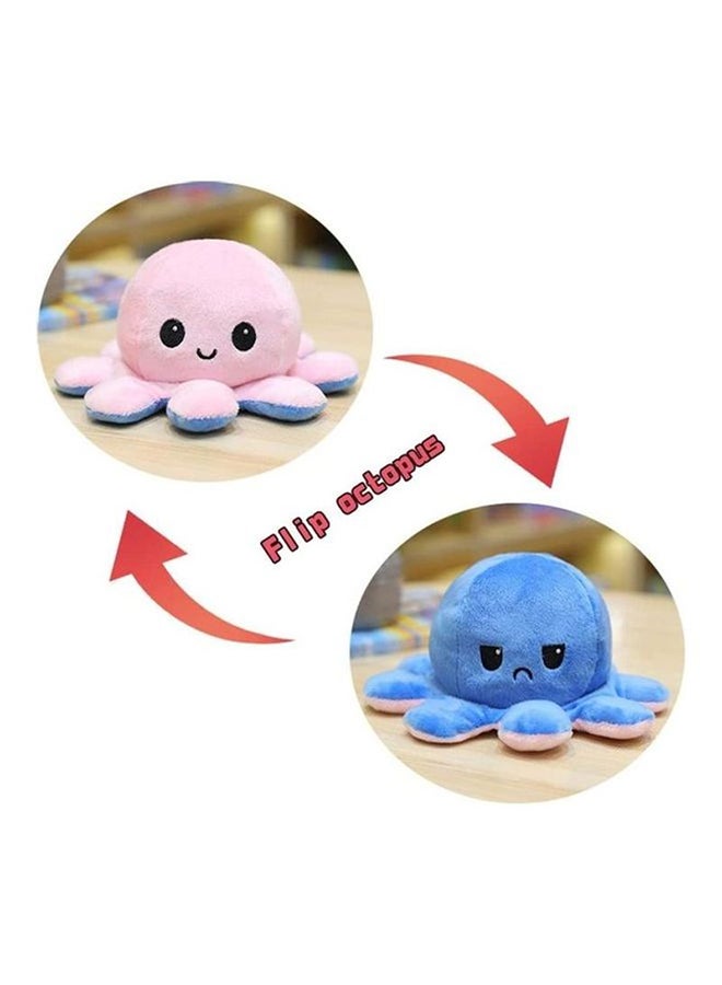 Non-Toxic Soft Double-Sided Flip Octopus Plush Toys With Different Expression On Both Side 20x10x10cm