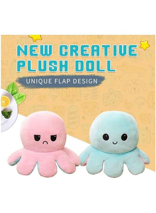 Double-Sided Flip Stuffed Octopus Plush Doll For Kids, Pack of 1, 3+ Years 20cm