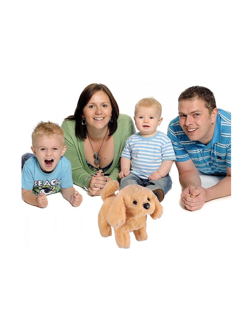 Plush Interactive Toy, Electronic Pet, Plush Golden Retriever Toy Puppy Electronic Interactive Pet Dog, Can Walking, Barking, Tail Wagging, Stretching, Companion Animal for Kids (Golden Labrador)