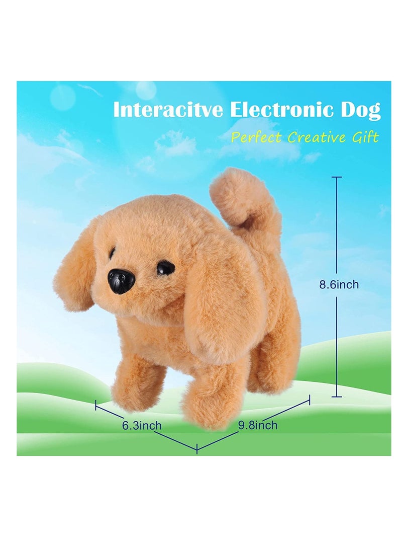 Plush Interactive Toy, Electronic Pet, Plush Golden Retriever Toy Puppy Electronic Interactive Pet Dog, Can Walking, Barking, Tail Wagging, Stretching, Companion Animal for Kids (Golden Labrador)