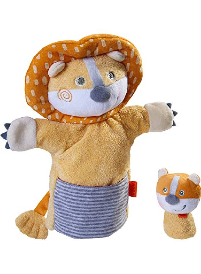 Haba Lion Hand Puppet Lion With Baby Cub Finger Puppet