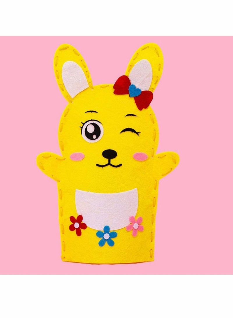 DIY Finger Puppets Dolls, 8 Pcs Hand Puppet Making Kit Felt Sock Puppet Making Set Animal Hand Puppet Craft Creative Play Party Supplies for Kids (Mixed)