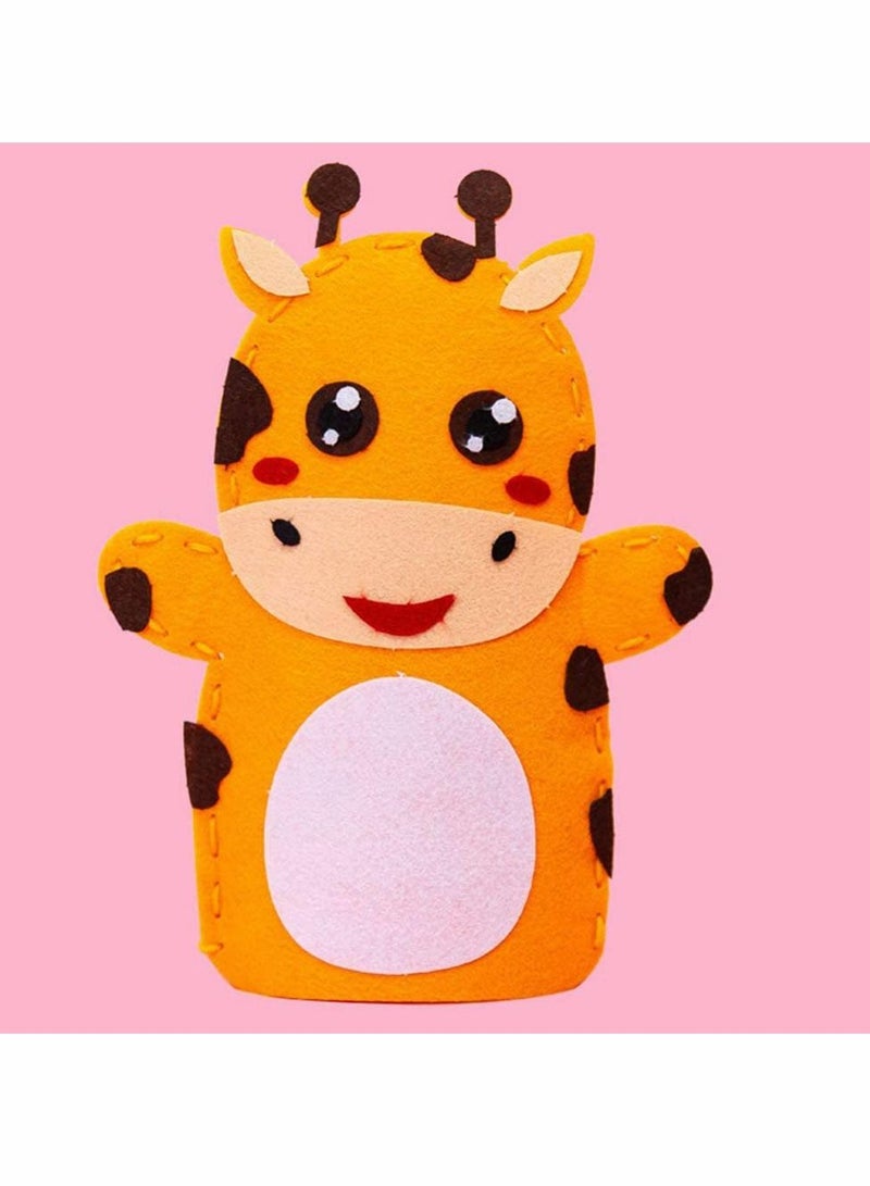 DIY Finger Puppets Dolls, 8 Pcs Hand Puppet Making Kit Felt Sock Puppet Making Set Animal Hand Puppet Craft Creative Play Party Supplies for Kids (Mixed)