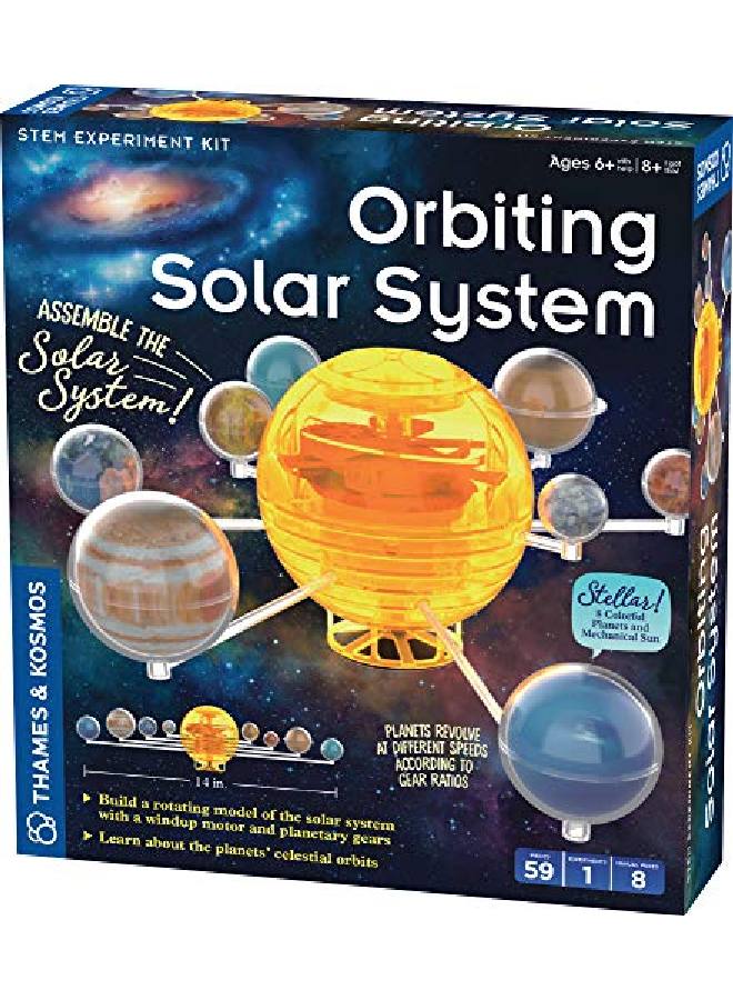 Orbiting Solar System Stem Kit ; Build A Rotating Solar System Model ; Planets Revolve Using A Windup Motor ; Explore Gear Ratios ; Science Fairs ; Difficulty Level Intermediate