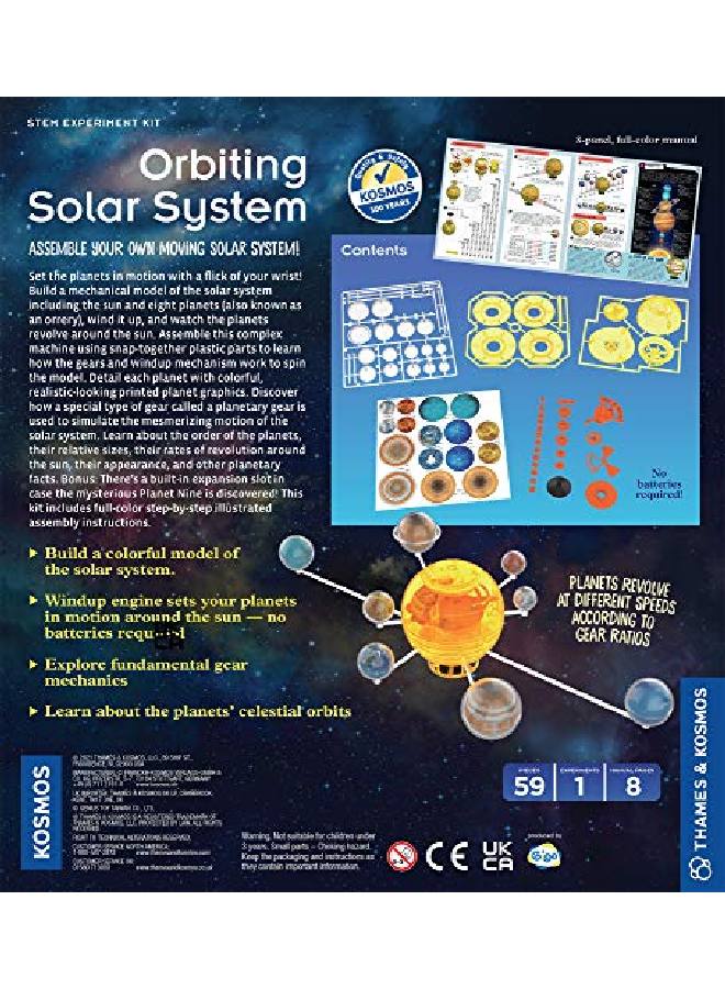 Orbiting Solar System Stem Kit ; Build A Rotating Solar System Model ; Planets Revolve Using A Windup Motor ; Explore Gear Ratios ; Science Fairs ; Difficulty Level Intermediate