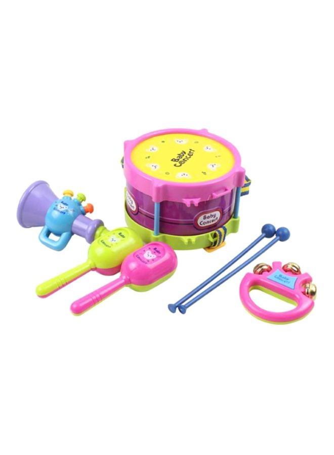 Drum With Sticks Saxophone Whistle Maracas Tambourine