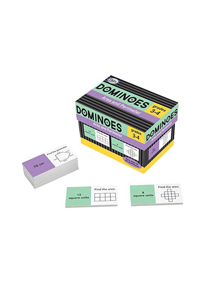 48-Piece Area & Perimeter Dominoes Mathematical Learning Aids