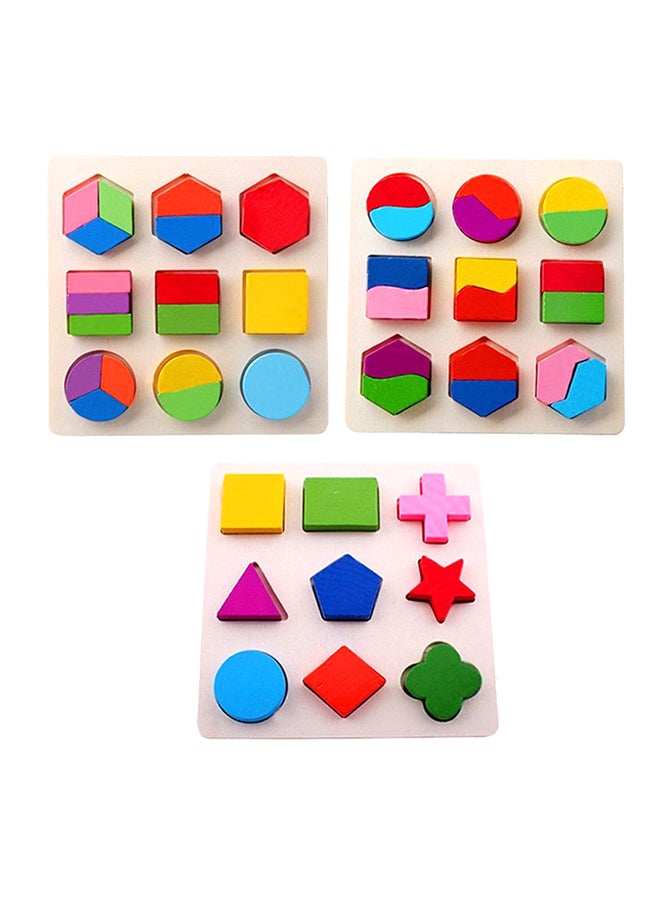 3 Packs Wooden Multifunction Children Math Shapes Geometric Puzzle Learning Education Toys
