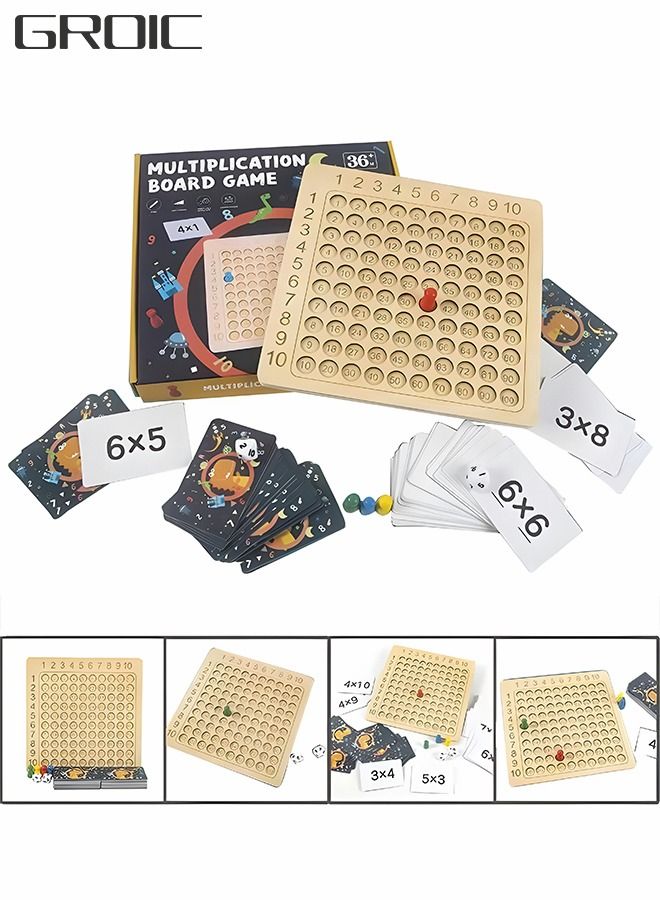 Wooden Children's Multiplication Board, Children's Learning Educational Toys, Montessori Toys, Children's Learning Competitive Games, Early Education Learning Toys, Mathematics Learning Toys