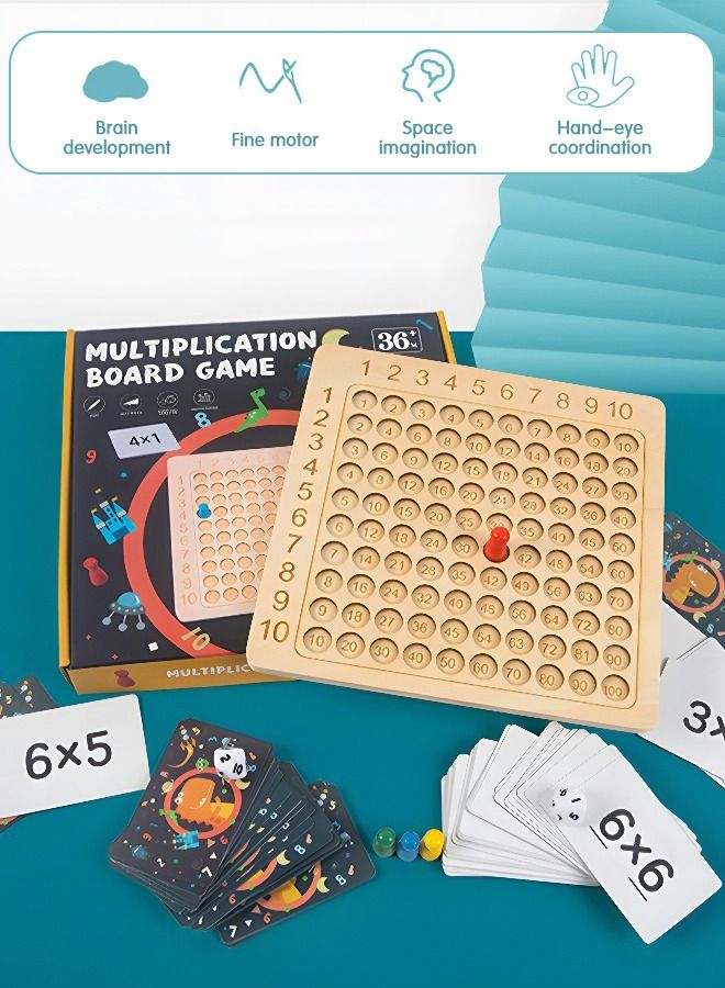 Wooden Children's Multiplication Board, Children's Learning Educational Toys, Montessori Toys, Children's Learning Competitive Games, Early Education Learning Toys, Mathematics Learning Toys