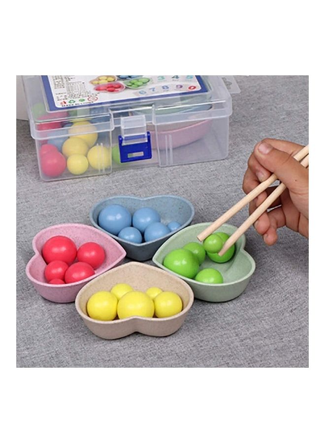 Wooden Beads Math Cards Counting Toy One size