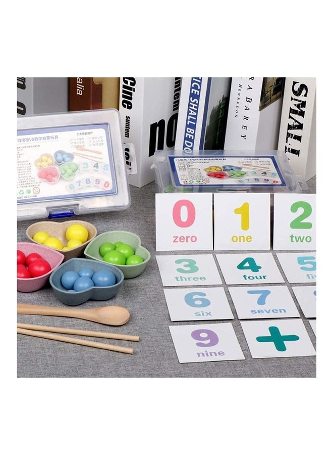Wooden Beads Math Cards Counting Toy One size