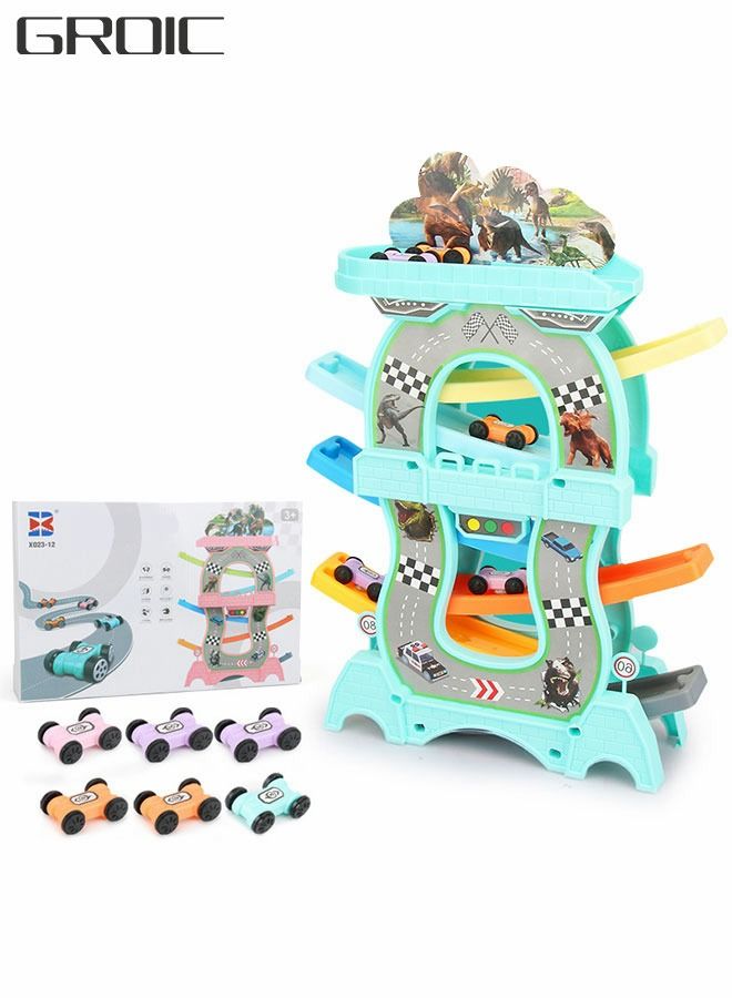 Toddler Toys Car Ramp Toy Racing Track Toys for Girls Boys, Garage and Parking Lot Tracks with 8 Mini Cars