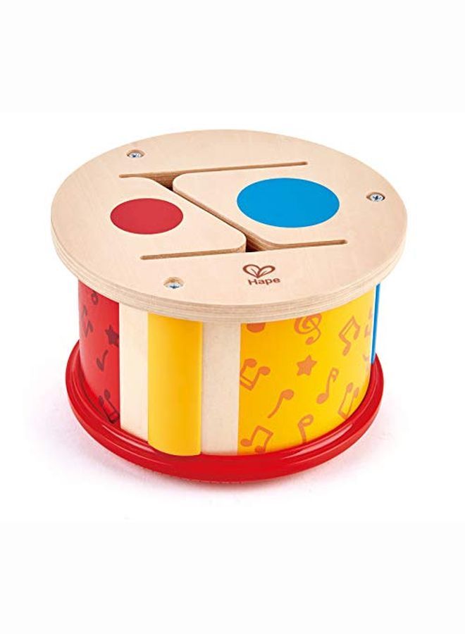 Doublesided Drum; Wooden Doubleside Musical Drum Instrument For Toddlers