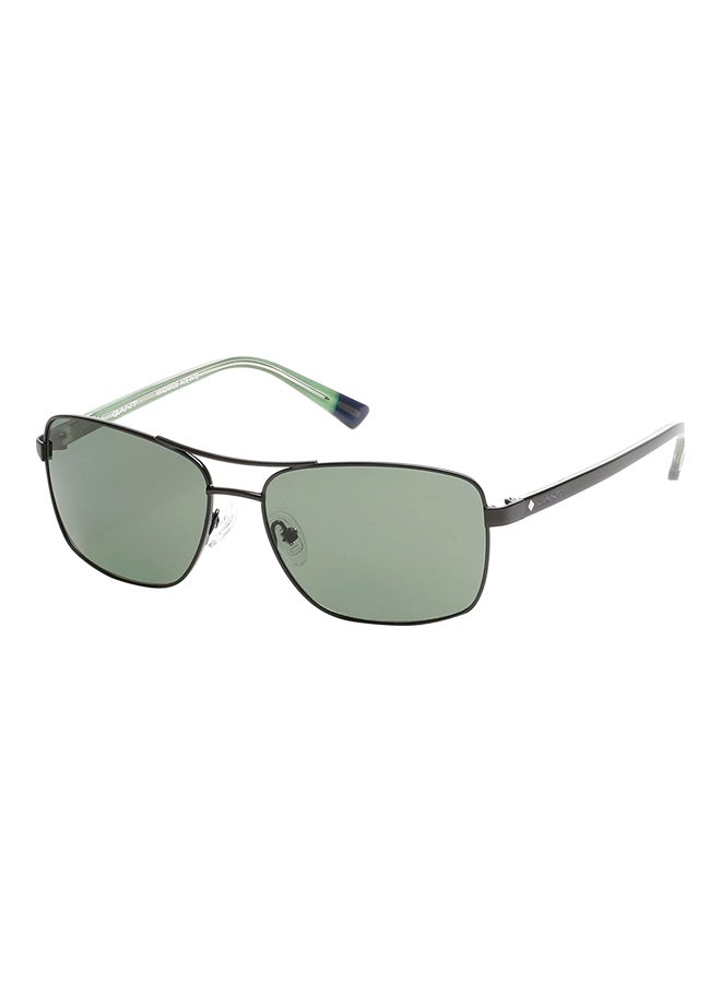 Men's Full-Rimmed Rectangular Sunglasses - Lens Size: 58 mm