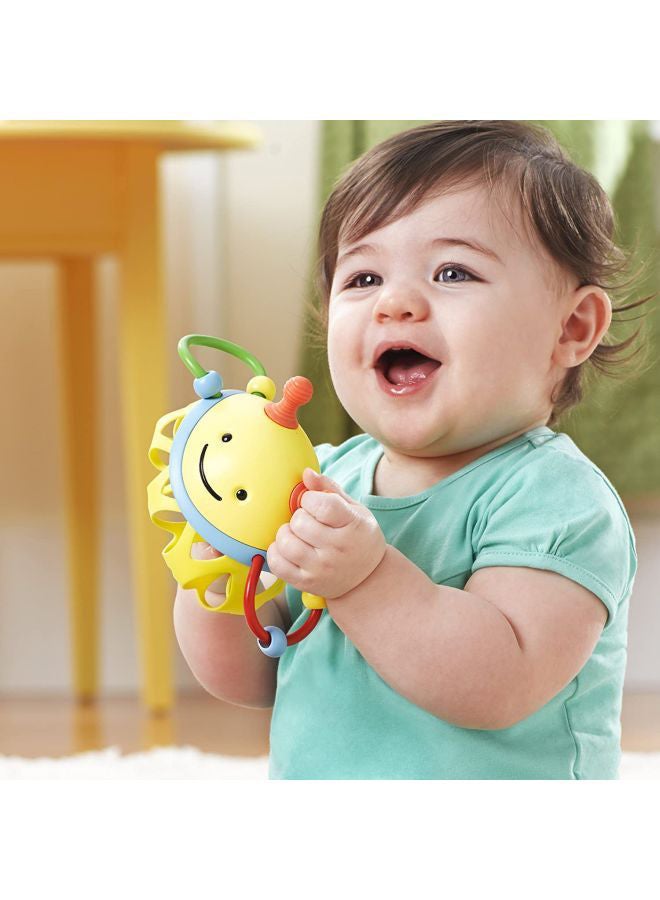 Explore And Roll Around Bee Rattle Toy, BPA And Phthalate Free- Multicolour- 303102 16.54x8.89x12.07cm