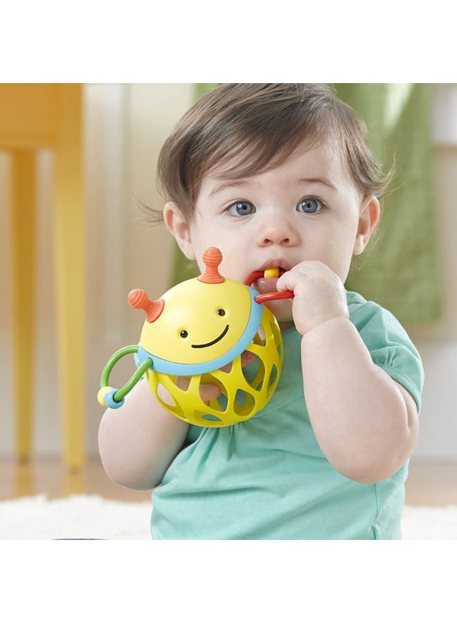 Explore And Roll Around Bee Rattle Toy, BPA And Phthalate Free- Multicolour- 303102 16.54x8.89x12.07cm