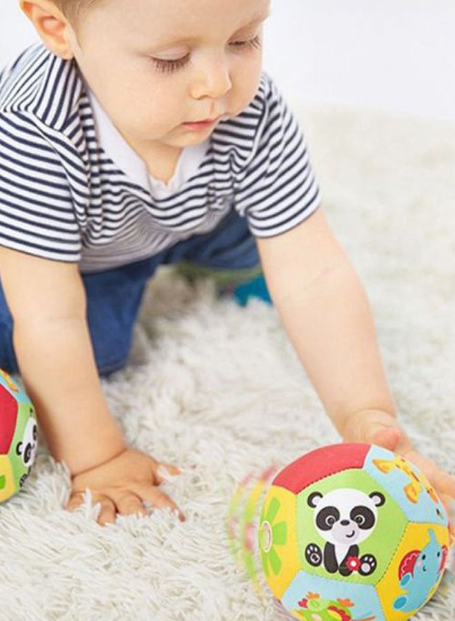 Animal Printed Stuffed Rattle Ball With Sound 8x8x8cm