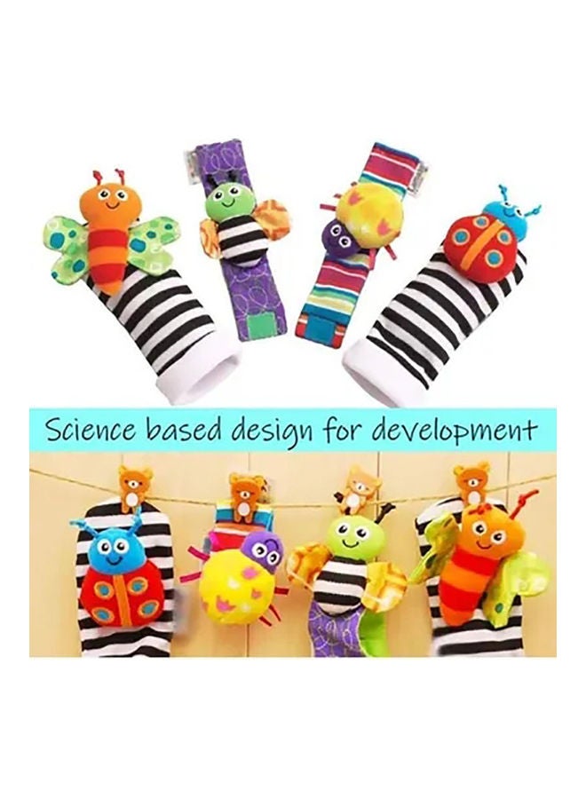 4-Piece Infant Socks And Wrist Rattles Toy Set