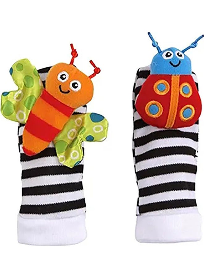 4-Piece Infant Socks And Wrist Rattles Toy Set