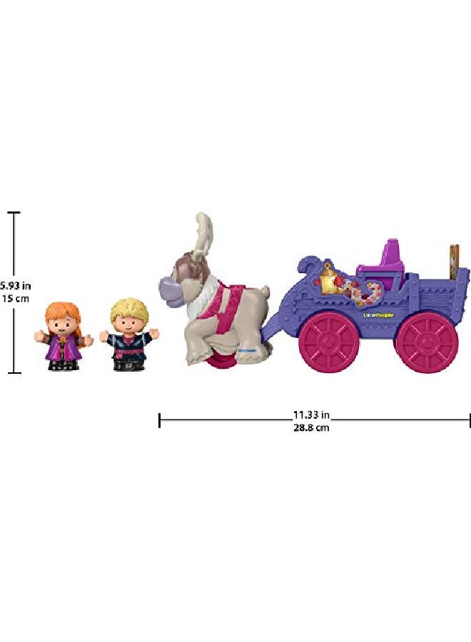 Little People Frozen 2 Anna & Kristoff?S Wagon Pushalong Vehicle With Character Figures For Toddlers And Preschool Kids