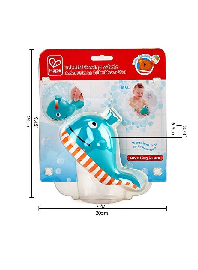 Bubble Blowing Whale ; Baby Squirt Toy For Bath Time Play Blue L 5.7 W 3.5 H 3.5 Inch