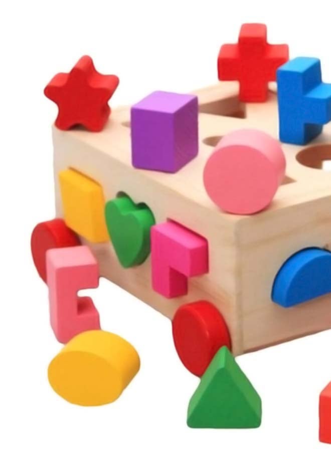 Exploration And Independent Wooden Shape Sorter Intelligence Box For Kids ‎18.3x17x8.3cm