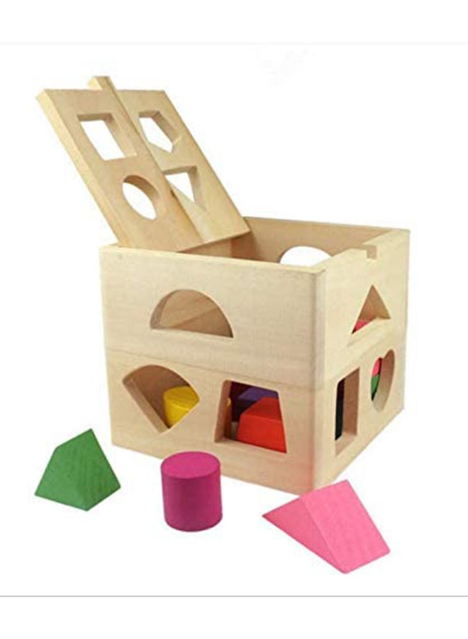 Wooden Blocks Shape Sorter Set Sturdy, Durable and Colorful, Assorted