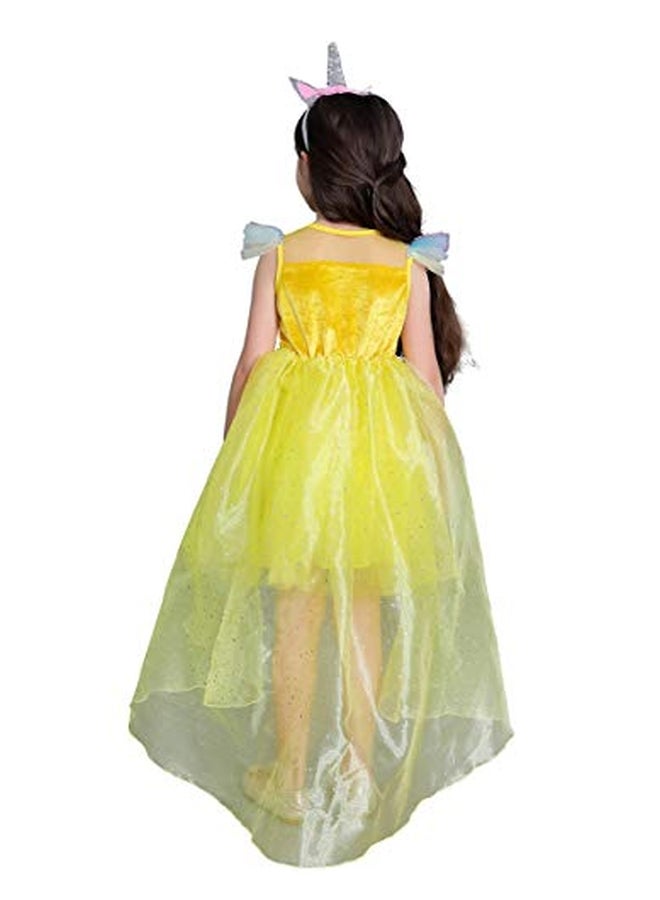 Girls Unicorn Dress Up Costume with Hair Hoop, Train