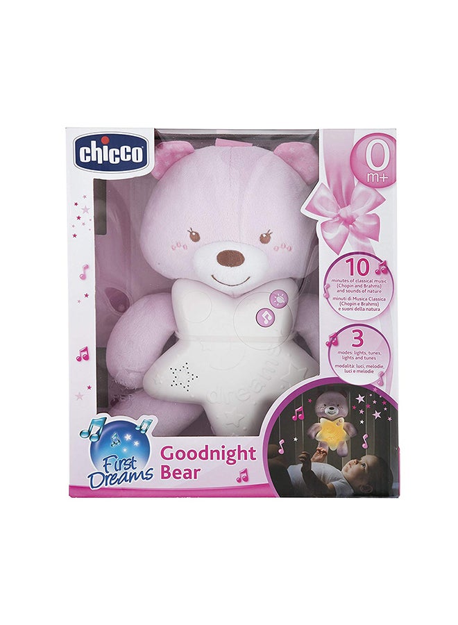 First Dreams Cot Panel Goodnight Bear 0M+, Pink