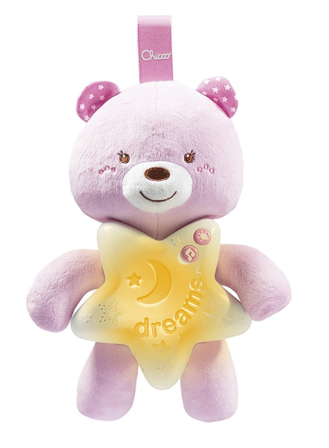 First Dreams Cot Panel Goodnight Bear 0M+, Pink