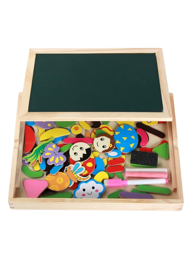 Wood Mother Children's Wooden Puzzle Magnetic Double-Sided Drawing Board Spelling Music Educational Toys  Direct