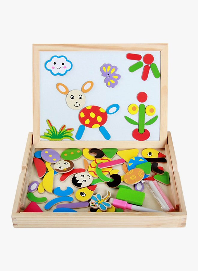 Wood Mother Children's Wooden Puzzle Magnetic Double-Sided Drawing Board Spelling Music Educational Toys  Direct