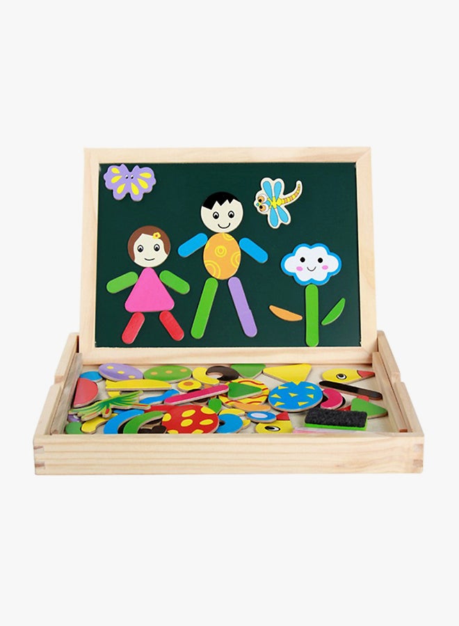 Wood Mother Children's Wooden Puzzle Magnetic Double-Sided Drawing Board Spelling Music Educational Toys  Direct