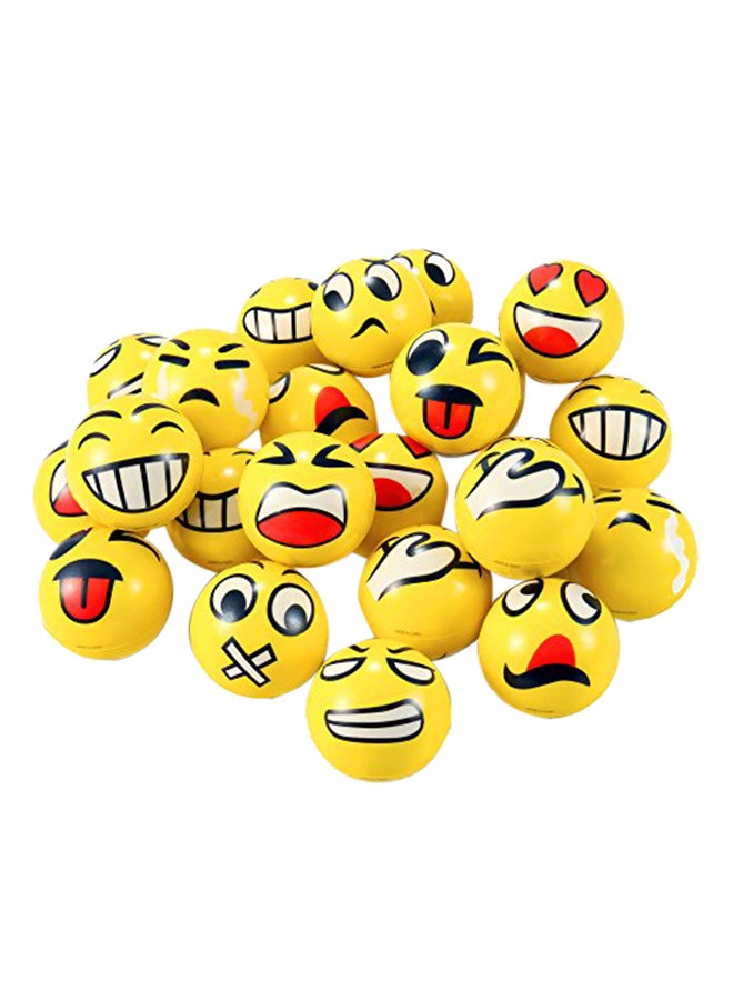 Liberty Imports Set of 24 Face Emoji Stress Balls Bulk - Soft Foam Stress Ball Squeeze Toys for Kids (3 inches)