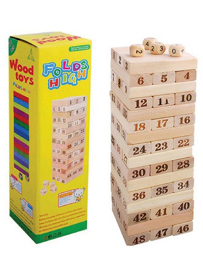 48-Piece Wood Toy Fold High Building Set