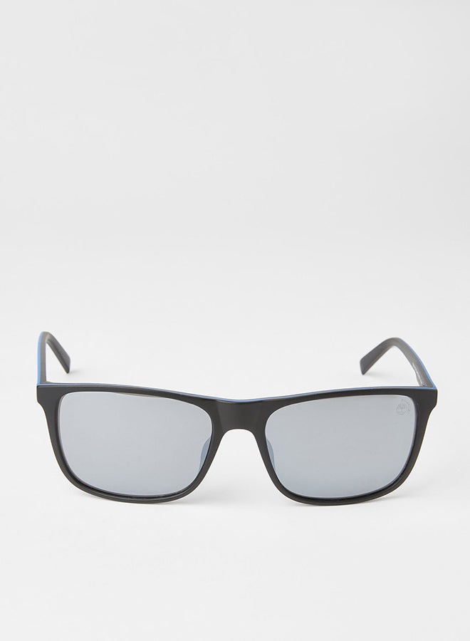 Men's Rectangular Frame Sporty Sunglasses - Lens Size: 58 mm