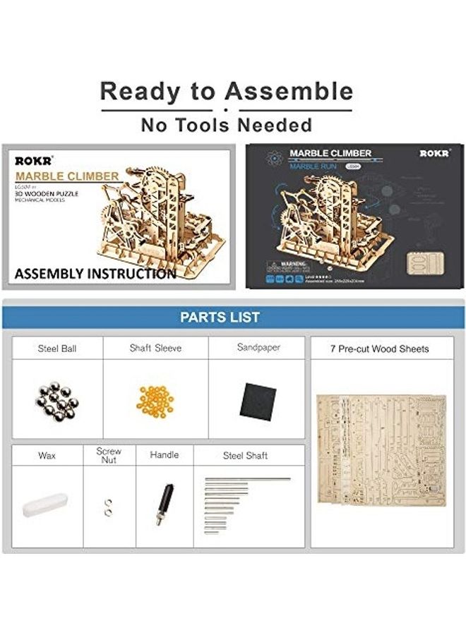 Marble Run Kit 3D Wooden Puzzles Model 10inch