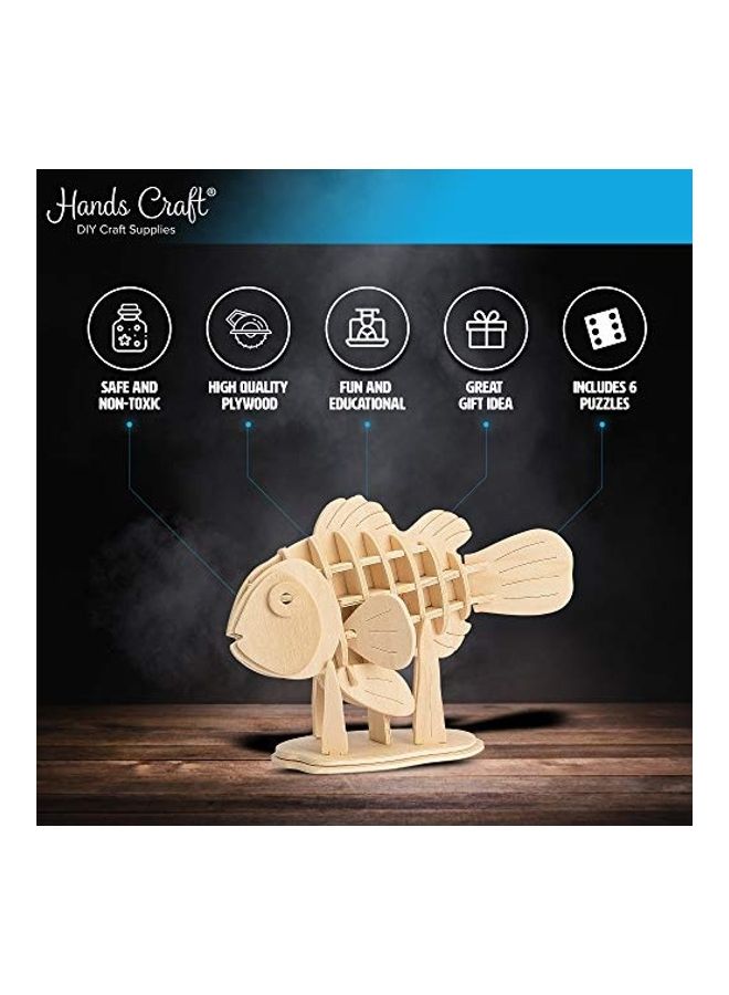 Pack Of 6 Sea Animals DIY 3D Wooden Puzzle Bundle Set 14inch
