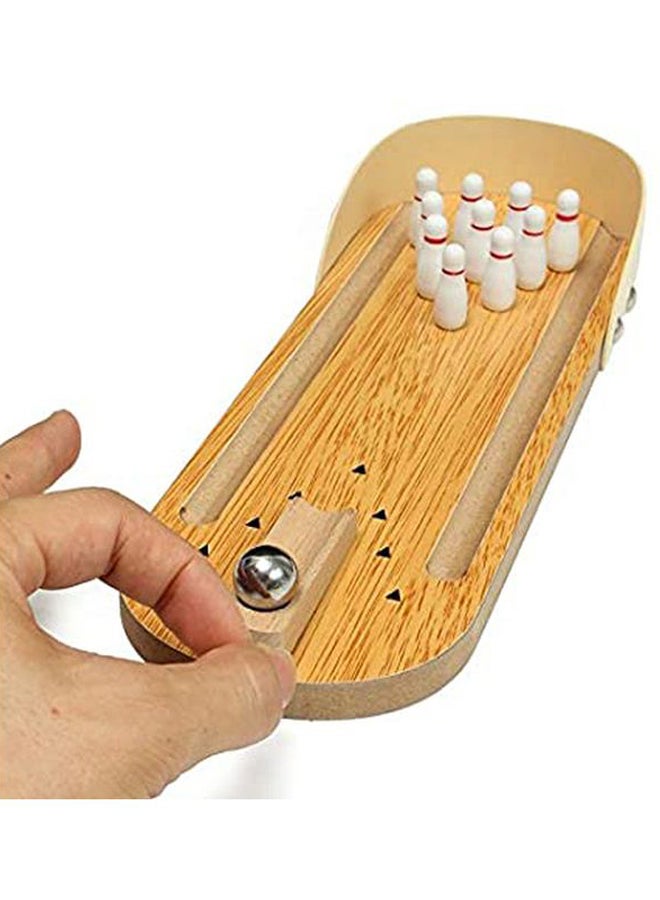 Wooden Mini Desktop Bowling Parent-Child Interactive Casual Game Toys
