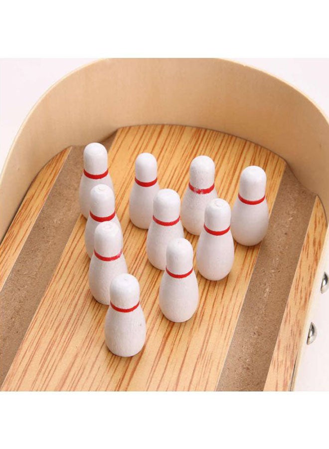 Wooden Mini Desktop Bowling Parent-Child Interactive Casual Game Toys