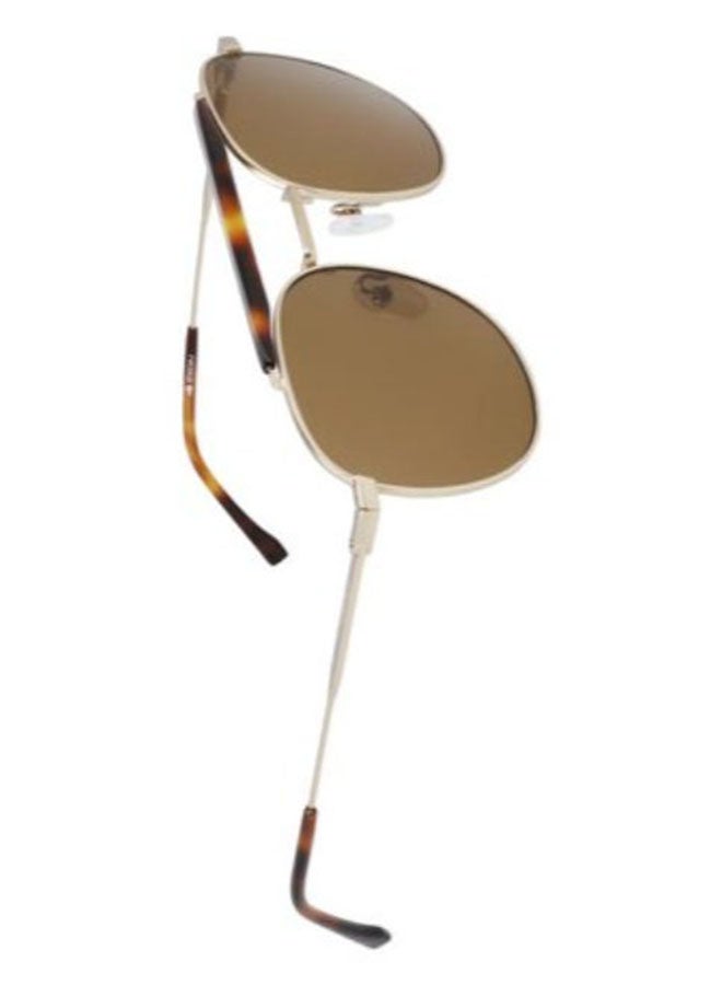 Men's Full-Rim Metal Round Sunglasses - Lens Size: 53 mm