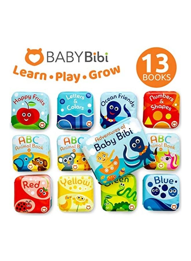 13-Piece Educational Waterproof Bathtime Plastic Books