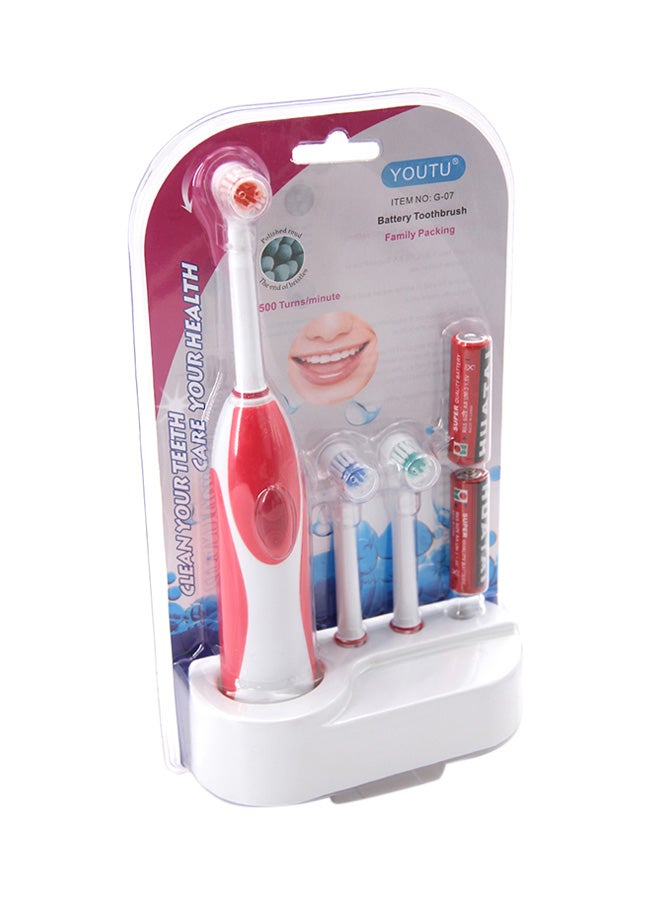 Electronic Rechargable Toothbrush Red/White 250grams