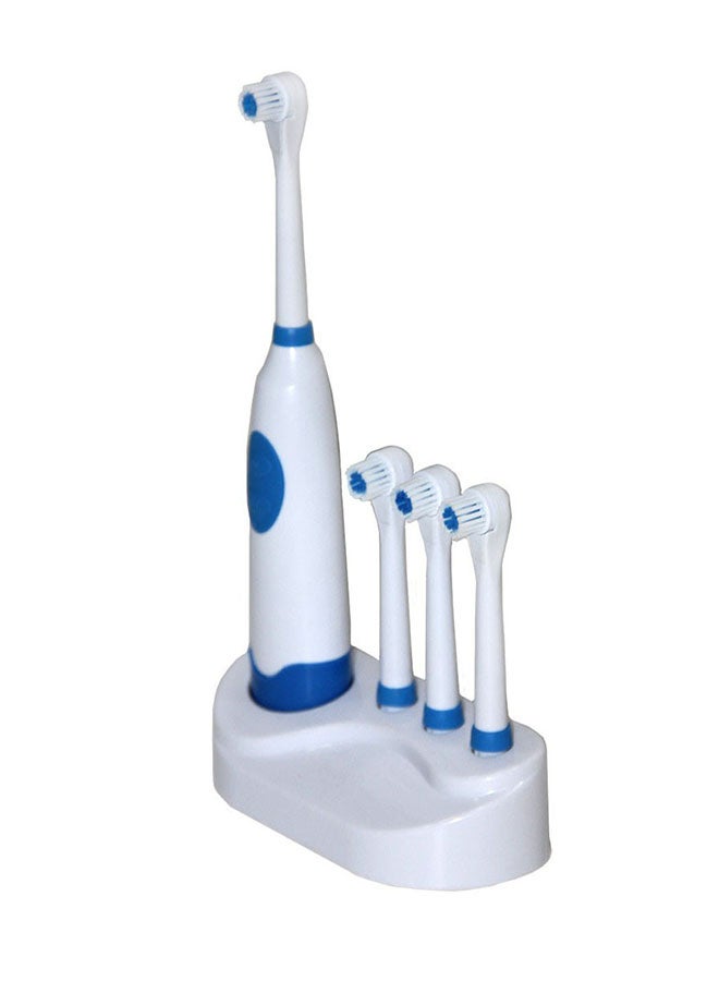 Electric  Toothbrush With 4 Heads White/Blue 20.1cm