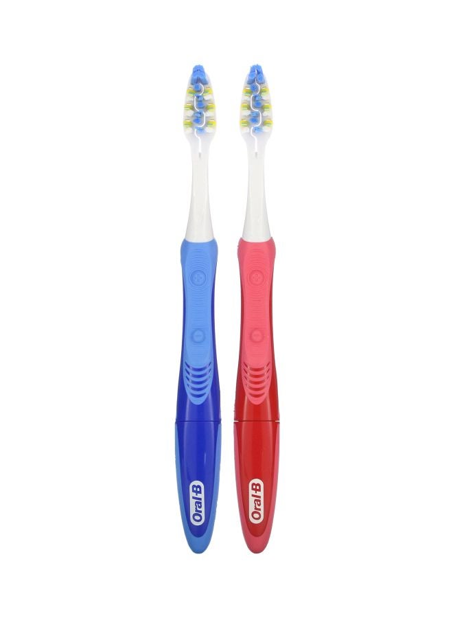 2-Piece Pulsar Expert Clean Toothbrush Set Red/Blue/White 13ml