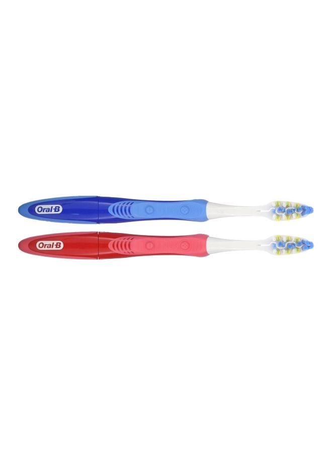 2-Piece Pulsar Expert Clean Toothbrush Set Red/Blue/White 13ml